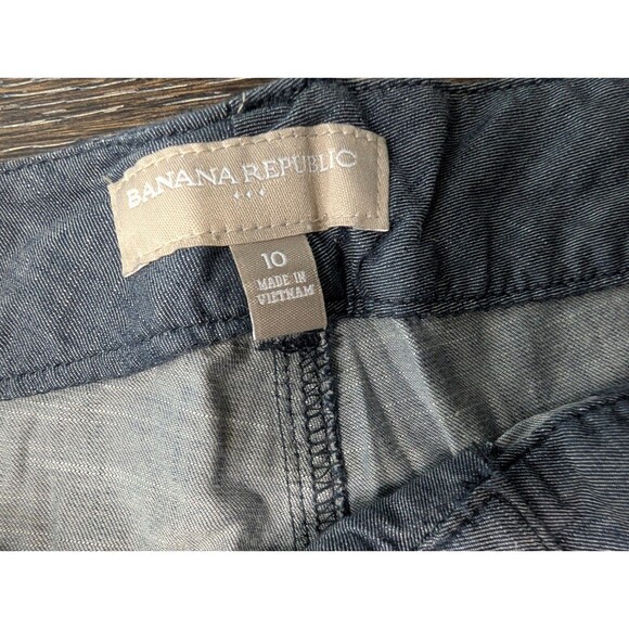 Banana Republic Women Shorts 10 Blue Low Rise 4in Hampton Cotton Blend 194 - Picture 3 of 8